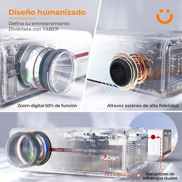 YABER V5 Mini Proyector Portátil, 2.4G & 5G WiFi Bluetooth Proyector 4K Soporta 1080P Full HD - Imagen 6